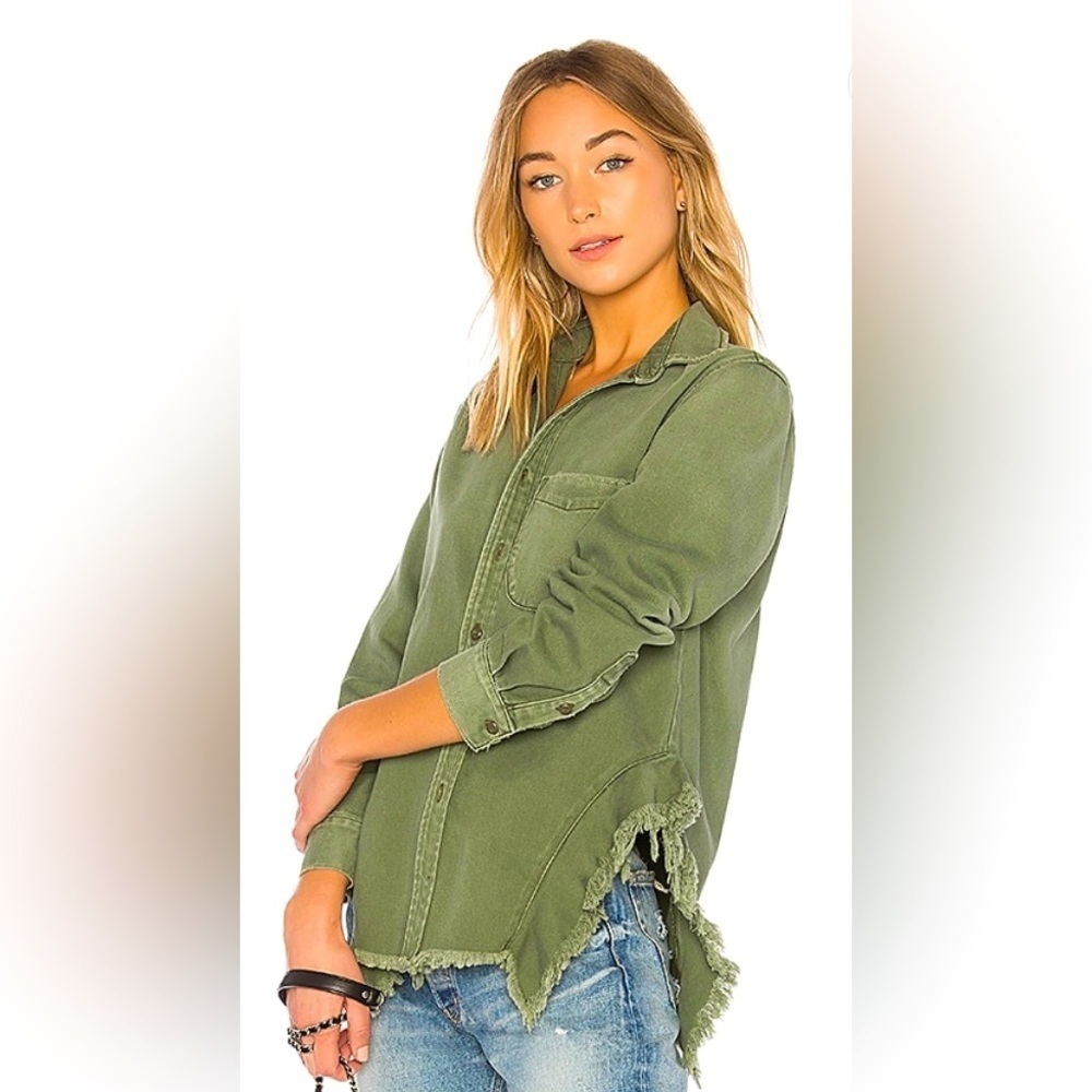 NSF RAHEL BUTTON UP FRAY TOP/ jacket revolve casual fall $280 boho designer